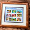 Disney Art | Alice In Wonderland Framed Disney Classic Fairytales Postage Stamps New | Color: Blue/Yellow | Size: Os