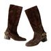 Michael Kors Shoes | Michael Kors Womens Suede Chain Link Mid Calf Boots In Chocolate Brown | Color: Brown | Size: 7.5