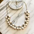 J. Crew Jewelry | J. Crew Necklace Pearl Gold Toned Beaded Statement Classic Sophisticated | Color: Cream/Gold | Size: Os