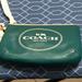 Coach Bags | Coach Wristlet, Leather , Dark Green Color, New | Color: Green/Tan | Size: Os