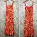 Anthropologie Dresses | Anthropologie Floral Dress Summer Boho Vibe Dress Maxi Style Dress | Color: Orange/Red | Size: S