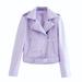 Zara Jackets & Coats | Girls Lavender Leather Blazer Biker Jacket | Color: Purple | Size: 10g