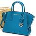 Michael Kors Bags | Michael Kors Avril Small Leather Top-Zip Satchel Color Lagoon | Color: Blue/Silver | Size: Small 12.25"W X 7.5"H X 5.25"D