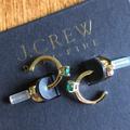 J. Crew Jewelry | J. Crew Demi-Fine Dot Hoop Earrings Nwt | Color: Gold/Green | Size: Os