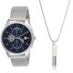 Tommy Hilfiger Multi Zifferblatt Quarz Uhr für Herren mit Silbernes Edelstahl-Mesh-Gliederarmband - 1710504 Jewelry Halskette für Herren aus Edelstahl - 2790314