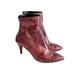 Free People Shoes | Free People Willa Red Crackled Metallic Heeled Ankle Boots Size 38 Eu | Color: Red | Size: 38eu