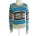 American Eagle Outfitters Sweaters | American Eagle Fair Isle Retro Multicolor Crew Neck Knit Pullover Sweater Size L | Color: Blue/Cream | Size: L