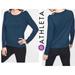 Athleta Tops | Athleta Cold-Shoulder Constellation Blue Terry Knit Longsleeve Shirt Top Size Xs | Color: Blue | Size: Xs