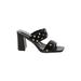 Nicole by Nicole Miller Heels: Black Solid Shoes - Women's Size 9 - Open Toe