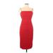 Soprano Casual Dress - Sheath Square Sleeveless: Red Dresses - Women's Size Large