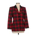 Pendleton Wool Blazer Jacket: Below Hip Red Plaid Jackets & Outerwear - Women's Size 8 Petite