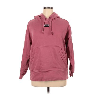 Adidas Pullover Hoodie: Burgundy Solid Tops - Women's Size X-Large