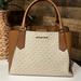 Michael Kors Bags | Michael Kors Cream And Tan Signature Satchel Bag | Color: Cream/Tan | Size: Os