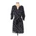 Collective Concepts Casual Dress V Neck 3/4 sleeves: Black Dresses - Women's Size Small