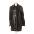 Nicole Miller Leather Jacket: Mid-Length Black Solid Jackets & Outerwear - Women's Size Small