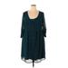 Torrid Casual Dress - A-Line Scoop Neck 3/4 sleeves: Teal Dresses - Women's Size 2X Plus