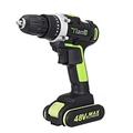 Mengmiao Rechargeable 48V Cordless Drill Driver Improvement Projects Battery Electric Screwdriver LED Work Light Lithium-Ion Combi Drill (Style1(UK), 10.4 * 18.5 * 20 cm)