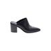 FRYE Mule/Clog: Slip-on Chunky Heel Classic Black Print Shoes - Women's Size 9 - Almond Toe