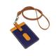 Lanyard Business Card bagCard Holder with Lanyard,Id Cases,ID Cases Office Work First Layer Leather Vertical Credit Card Holder Identity Wallet Neck Lanyard Bus Badge Covers Tag Simple (Color : Blue,