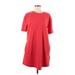 Under Armour Casual Dress - Shift High Neck Short sleeves: Red Solid Dresses - Women's Size Medium