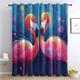 zcwl Flamingo Curtains for Bedroom Living Room, Colorful Bird Patterned Blackout Curtains, Thermal Insulated Eyelet Curtain, 90 Drop Window Treatments Drapes, 66x90 Inch (W x L), 2 Panels