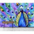 Abstract Watercolour Peacock Child Decoration Mural Custom 3D Wallpaper Paste Living Room The Wall for Bedroom-200cm×140cm