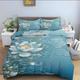 Super King Size Duvet Cover Sets Summer - Bedding Sets Soft Microfibre Super King Size Duvet Cover Sets, 1 Quilt Cover with Zipper Closure 260x220 cm with 2 Pillowcases 50x75cm, Blue, Flower