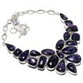 VACHEE Purple Russian Charoite Handmade Heavy Collar Necklace 18" Girls women 925 Sterling Silver Plated Jewelry from 543