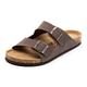 FITORY Mens Sandals, Arch Support Slides with Adjustable Buckle Straps and Cork Footbed for Summer Brownish Yellow Size 10.5