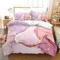 ZXBNNN Marble Patterns Printed Bedding Set Pink Color Duvet Cover Sets Comforter Bed Linen Twin Queen King Single Size Print Quilt 180x210cm*1/43x63cm*2
