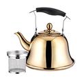 Electric Kettles for Boiling Water 1-3L Boiling Water Tea Kettle Add Soup Pot for Hot Pot Restaurant Stainless Steel Teapot Kettle for Induction Cooker for Coffee and Tea (Golden 1.0 L) kettle