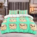 QBIDCSX Bedding Double Bed Set Brown Dog Bedding Double Bed Set - Microfibre Quilt Cover 230x220 cm - Comforter Cover with 2 Pillowcases(Double)