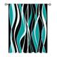 Curtains Turquoise Black Stripes Blackout Curtains Energy Saving Curtains for Bedroom Living Room Noise Reduction Eyelet Curtains Heat Insulation Black Out Curtains Bedroom Curtains Blackout 2x100x240