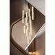 WYRMB Modern Simple Hollow Jump Floor Long Chandelier Nordic Strip Spiral Staircase Villa Duplex Living Room Hollow Chandelier (6 Heads)