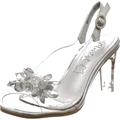 Laura Vita Misstyl by Women's Sandals, Transparent Cinderella Shoe, Princess Wedding Dress, Silver, silver, 4 UK
