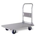 Platform Truck Heavy Duty Platform Truck Steel Large Foldable Hand Cart with Handle and Swivel Wheels for Luggage s Goods Moving Trolley Foldable Platform Truck Push (Size : 770lbs-Ultrasile