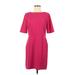 Ann Taylor Casual Dress - Sheath Crew Neck Short sleeves: Burgundy Solid Dresses - Women's Size 6