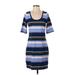 Tommy Bahama Casual Dress - Sheath Scoop Neck 3/4 sleeves: Blue Stripes Dresses - Women's Size Small