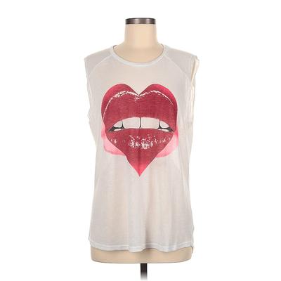 Lauren Moshi Sleeveless T-Shirt: Silver Print Tops - Women's Size Medium