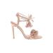 Comfity Heels: Gladiator Stilleto Feminine Pink Print Shoes - Women's Size 9 1/2 - Open Toe