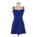 French Connection Casual Dress - Mini: Blue Solid Dresses - Women's Size 6