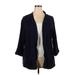 Croft & Barrow Blazer Jacket: Mid-Length Blue Print Jackets & Outerwear - Women's Size 2X