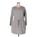 Maurices Casual Dress - Mini Crew Neck 3/4 sleeves: Gray Dresses - Women's Size X-Large