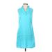 Crown & Ivy Cocktail Dress - A-Line: Teal Solid Dresses - New - Women's Size Small