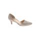 Paul Green Heels: D'Orsay Kitten Heel Glamorous Silver Solid Shoes - Women's Size 4 1/2 - Pointed Toe