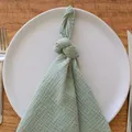 Double Gauze Napkins 100% Natural Wrinkle Soft Cotton Washable for Weddings Decorative Dinner