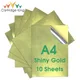 10 Sheets Shiny Gold Printable Vinyl Sticker Paper A4 Printer Paper Waterproof Self-adhesive Label