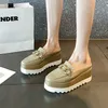 COOTELILI Neue Damen Schuhe Frau Pumpen Frauen Plattform Schuhe Heels Slip Auf Runde Kappe 6 cm Ferse Plus Größe 40 41 42
