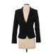 H&M Blazer Jacket: Short Black Print Jackets & Outerwear - Women's Size Small