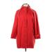 Lands' End Jacket: Mid-Length Red Print Jackets & Outerwear - Women's Size 1X